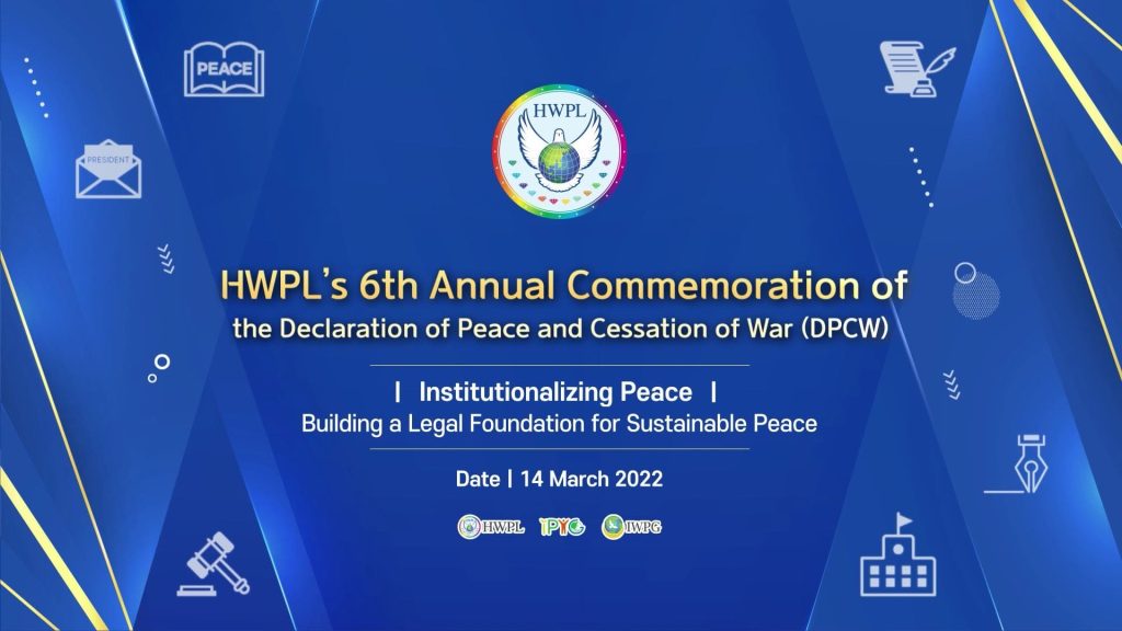 6. jährliche HWPL-Jubiläumsveranstaltung zur Declaration of Peace and Cessation of War (DPCW)